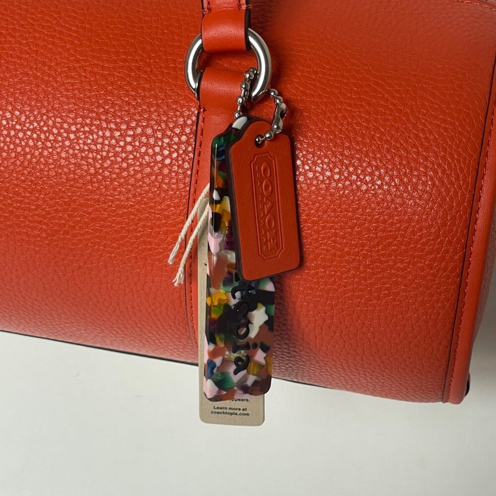 Coach Barrel Shoulder Bag Coachtopia Leather CT382 Medium Top Zip Sun Orange - Picture 6 of 10